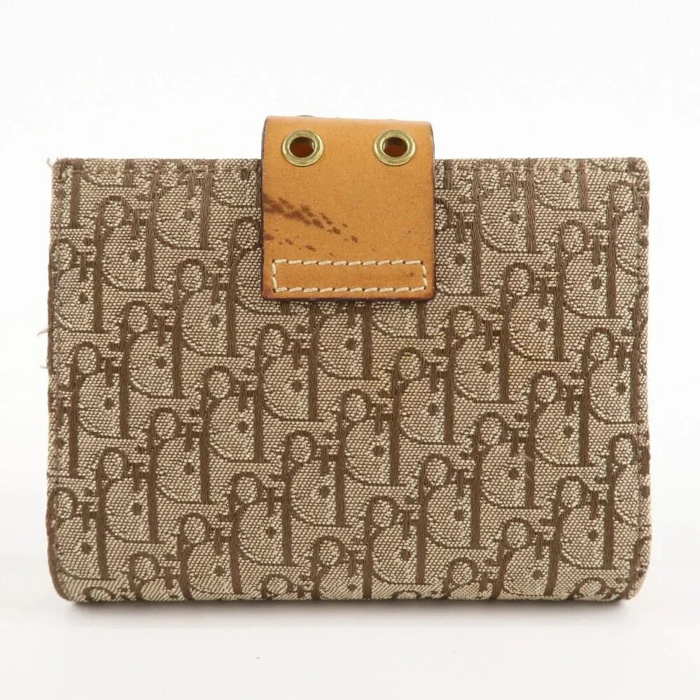 ❤️Authentic Cristian Dior Trotter Canvas Leather Bifold Card Case❤️